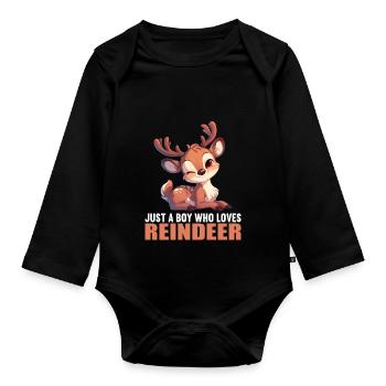 Renne Renne - Body Bébé bio manches longues - noir - Devant