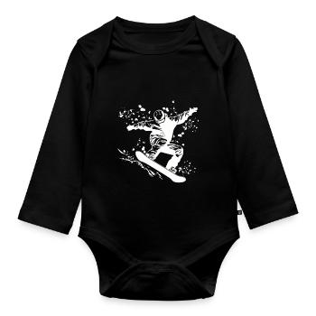 Snowboarder Snowboarding Snowboard - Body Bébé bio manches longues - noir - Devant