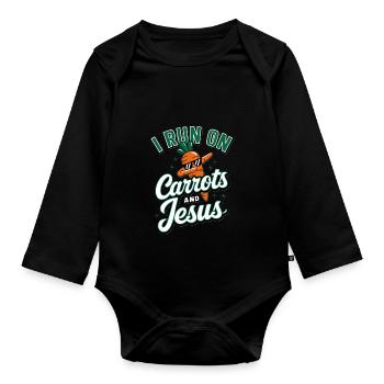 Carrot Jesus Faith Christ Carrot - Organic Longsleeve Baby Bodysuit - black - Front