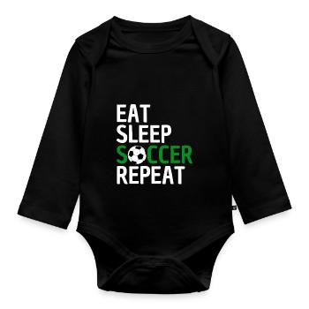 Funny Soccer Saying Soccer Team - Organic Longsleeve Baby Bodysuit - black - Front