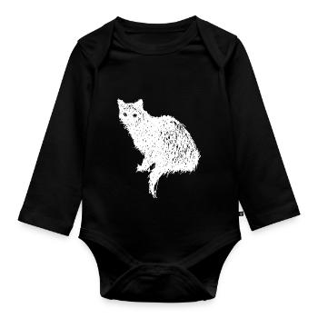 Chat vintage effrayant – Halloween - Body Bébé bio manches longues - noir - Devant