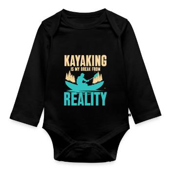 Kayak - Body Bébé bio manches longues - noir - Devant