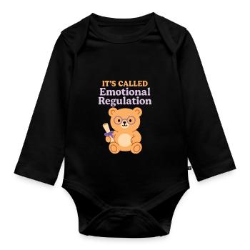Emotional Support Crew Inner Child Healing - Organic Longsleeve Baby Bodysuit - black - Front