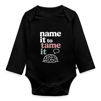 Therapy Affirmation Mindfulness Quote Feelings - Organic Longsleeve Baby Bodysuit - black - Front
