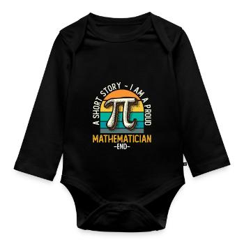 Mathematician A Short Story I Am A Statistician - Organic Longsleeve Baby Bodysuit - black - Front