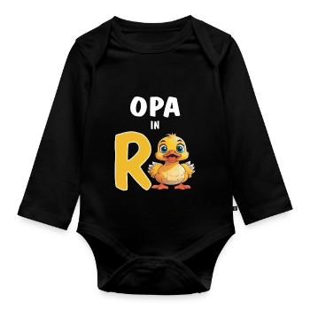 ENTE OPA IN RENTE - Baby Bio-Langarm-Body - Schwarz - Vorne