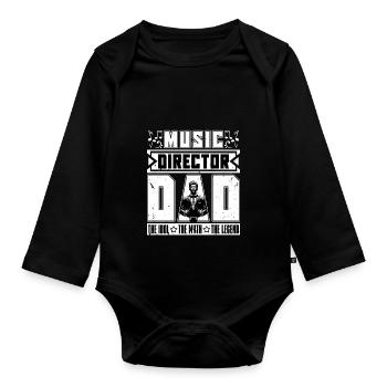 Music Director Dad The Idol The Myth Music Lover - Organic Longsleeve Baby Bodysuit - black - Front