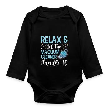 Reinigung Liebhaber Reinigungskraft - Baby Bio-Langarm-Body - Schwarz - Vorne