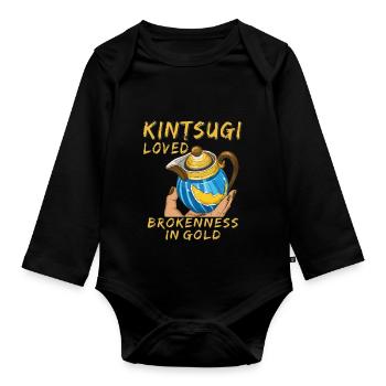 KINTSUGI AIMAIT LA BRISURE EN OR - Body Bébé bio manches longues - noir - Devant