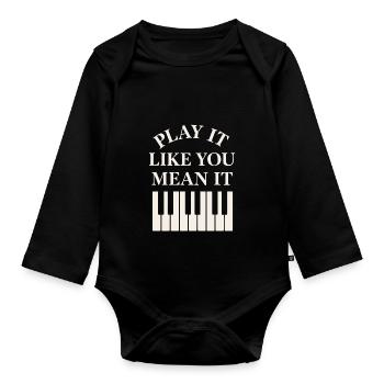 Classical Pianist Piano Life Music Recital - Organic Longsleeve Baby Bodysuit - black - Front