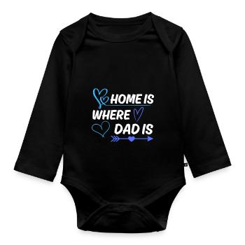 Dad Saying Design for Father's Day - Organic Longsleeve Baby Bodysuit - black - Front