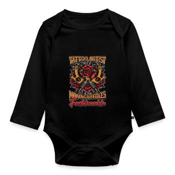 Tattoo Artist Making Needles Fashionable Tattooer - Baby Bio-Langarm-Body - Schwarz - Vorne