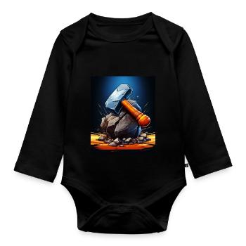 VATHOR HAMMER - Body Bébé bio manches longues - noir - Devant