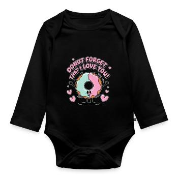 Donut Oublie que je t’aime - Body Bébé bio manches longues - noir - Devant