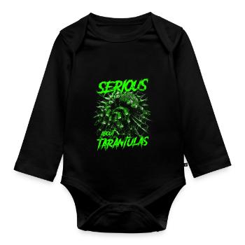 Serious About Tarantulas Pet Spider Owner - Organic Longsleeve Baby Bodysuit - black - Front
