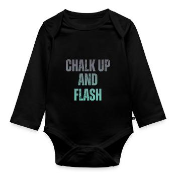Boulderer Chalk Up Und Flash Bouldering - Baby Bio-Langarm-Body - Schwarz - Vorne