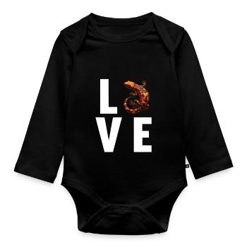 Salamanders Salamander - Organic Longsleeve Baby Bodysuit - black - Front