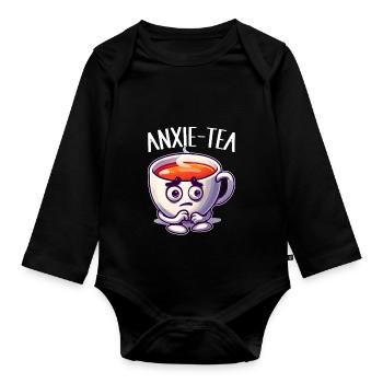 Trouble anxieux Trouble anxieux - Body Bébé bio manches longues - noir - Devant