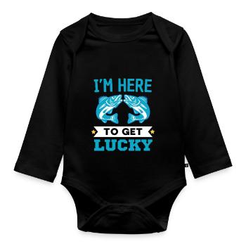 Lustiger Angler Spruch St Patricks Day - Baby Bio-Langarm-Body - Schwarz - Vorne