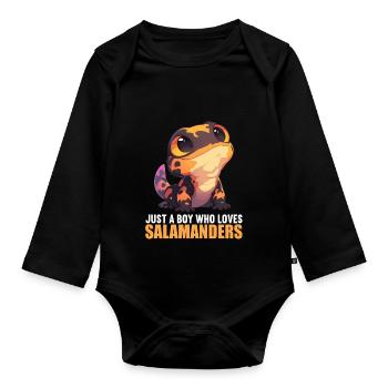 Salamanders Salamander - Organic Longsleeve Baby Bodysuit - black - Front