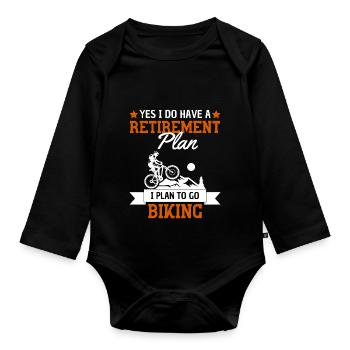 Mountain Bike Retirement Plan Design - Organic Longsleeve Baby Bodysuit - black - Front