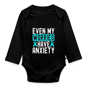 Anxiety disorder Anxiety disorder - Organic Longsleeve Baby Bodysuit - black - Front