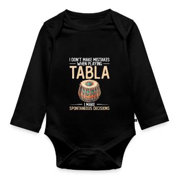 I don't make mistakes playing tabla, - Organic Longsleeve Baby Bodysuit - black - Front