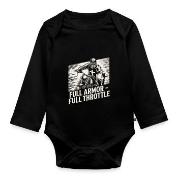 Christlicher Biker Vollrüstung Vollgas - Baby Bio-Langarm-Body - Schwarz - Vorne