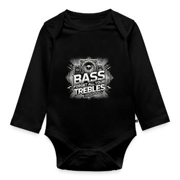 Bass Vergiss alle deine Höhen - Baby Bio-Langarm-Body - Schwarz - Vorne