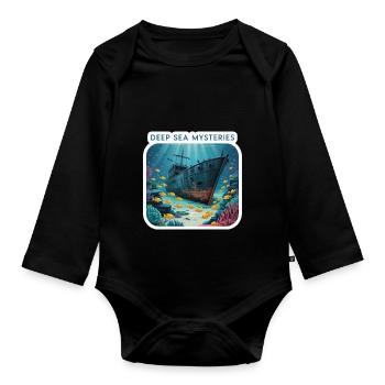 DEEP SEA MYSTERIES - Organic Longsleeve Baby Bodysuit - black - Front