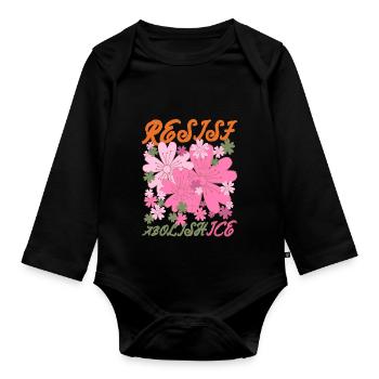 Abolition of the Retro Protest Resistance Under - Organic Longsleeve Baby Bodysuit - black - Front