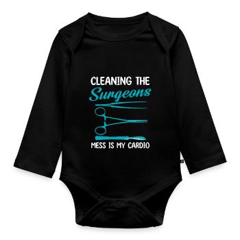 Funny Surgeon Cleaning Design - Baby Bio-Langarm-Body - Schwarz - Vorne