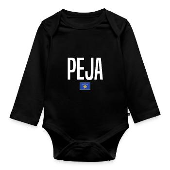 Peja, Kosovo - Body Bébé bio manches longues - noir - Devant