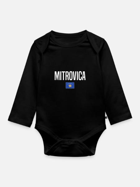 Mitrovica Kosovo - Baby Bio-Langarm-Body - Schwarz