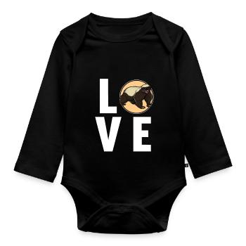 Honey Badger Honigsdachs - Baby Bio-Langarm-Body - Schwarz - Vorne