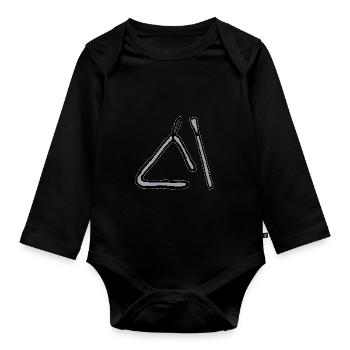 Triangle Musical Instrument - Organic Longsleeve Baby Bodysuit - black - Front