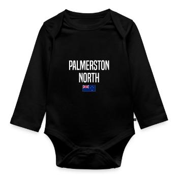 Palmerston North Neuseeland - Baby Bio-Langarm-Body - Schwarz - Vorne