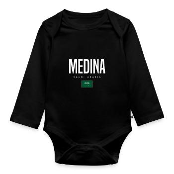Medina Saudi-Arabien - Baby Bio-Langarm-Body - Schwarz - Vorne