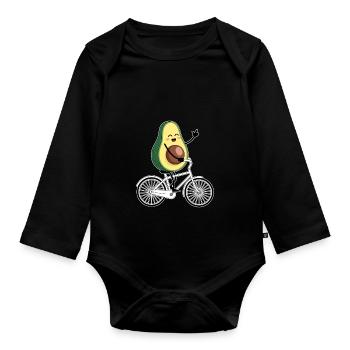 Avocat de cyclisme drôle - Body Bébé bio manches longues - noir - Devant