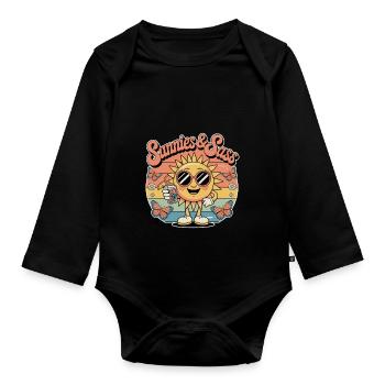 Sunnies And Sass - Organic Longsleeve Baby Bodysuit - black - Front