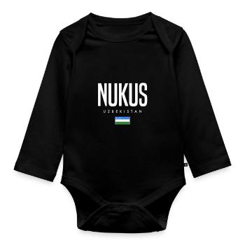 Nukus, Ouzbékistan - Body Bébé bio manches longues - noir - Devant