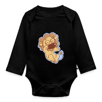 Lil' Lion Noah - Baby Bio-Langarm-Body - Schwarz - Vorne