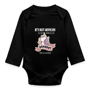 S'il vous plaît ne pas répondre! Je suis ennuyé! - Body Bébé bio manches longues - noir - Devant