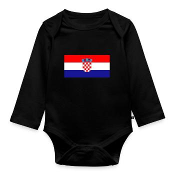 Croatia - Organic Longsleeve Baby Bodysuit - black - Front
