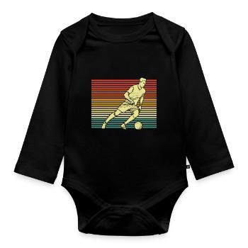 Fußballspieler Sport Fußball - Baby Bio-Langarm-Body - Schwarz - Vorne