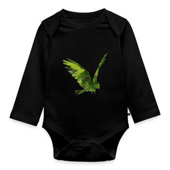 Parrot rainforest - Organic Longsleeve Baby Bodysuit - black - Front