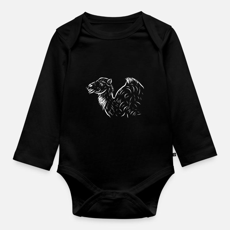 Kamel - Baby Bio-Langarm-Body - Schwarz