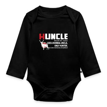 Chemise Définition Oncle de Chasse Oncle Oncle Hunti - Body Bébé bio manches longues - noir - Devant