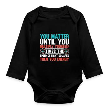 physics - Organic Longsleeve Baby Bodysuit - black - Front