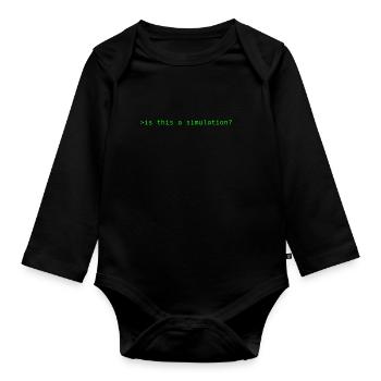 Simulation Programming Informatic Geschenk Spruch - Baby Bio-Langarm-Body - Schwarz - Vorne